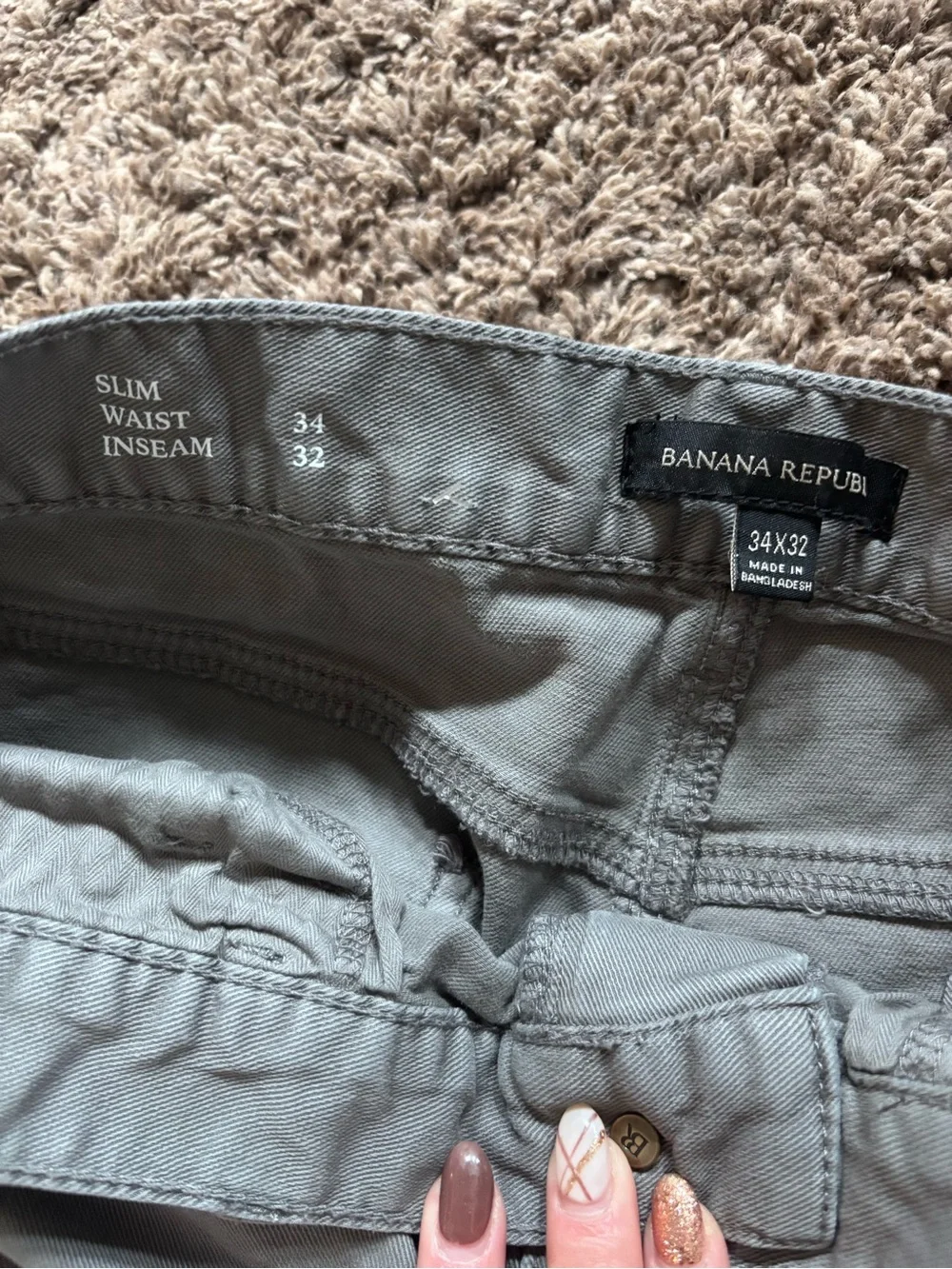 Banana Republic Men's Slim Straight Jeans - Light Gray